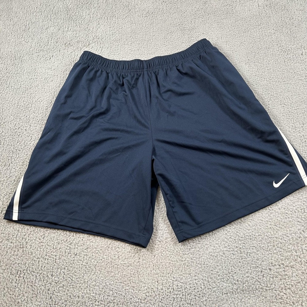 Nike Shorts Mens 2XL Navy Blue Athletic Gym Training Polyester Elastic Waist